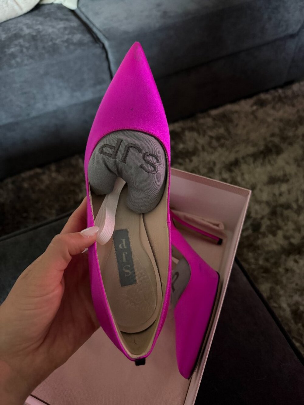SJP by Sarah Jessica Parker Fawn Satin Pointed Toe Pumps - Hot Pink 36.5 / 6.5